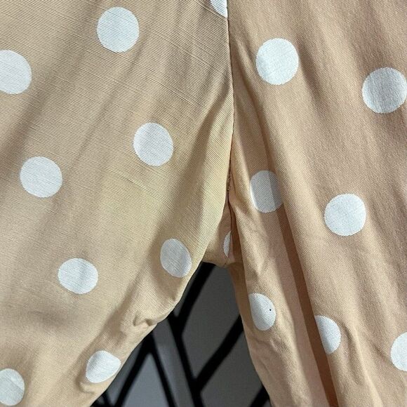 Brittany Nicole Vintage Polkadot Tan Peach Blazer Size Medium Long Sleeve Mid - Picture 10 of 11
